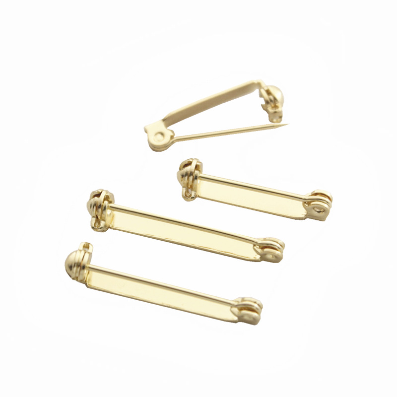 10pcs gold color Brooch Base Pins Blank Safety Lock Brooch Pin Base For DIY Jewelry Making Clothing Findings