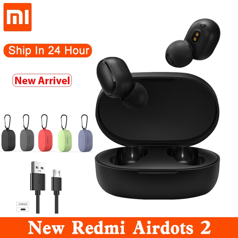 Xiaomi Redmi Airdots 2 Earbuds Tws Wireless Earphone Bluetooth 5.0 In Ear Stereo Headsets Noise Reduction With Mic Tap Control