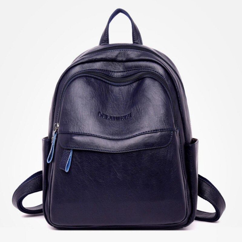 Las mujeres de Simple remache mochila Colegio viento mochila para chicas adolescentes mujer bolsa de la escuela mochila mujeres mochila: Azul