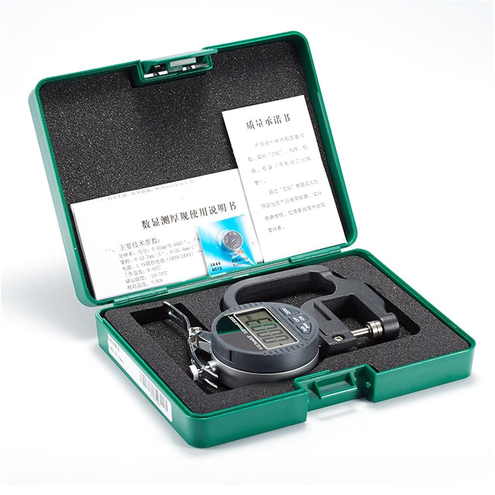 Measuring Paper Film 0-10mm/0-25mm Percentage/Micrometer Digital Display Thickness Gauge Flat Head Thickness Gauge