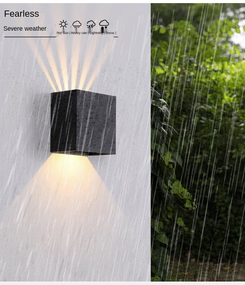 Muur Outdoor Lightingwaterproof Verstelbare Hoek Vierkante Buitenkant Gang Vochtbestendige Decoratieve Lampen Voor Tuin En Terras