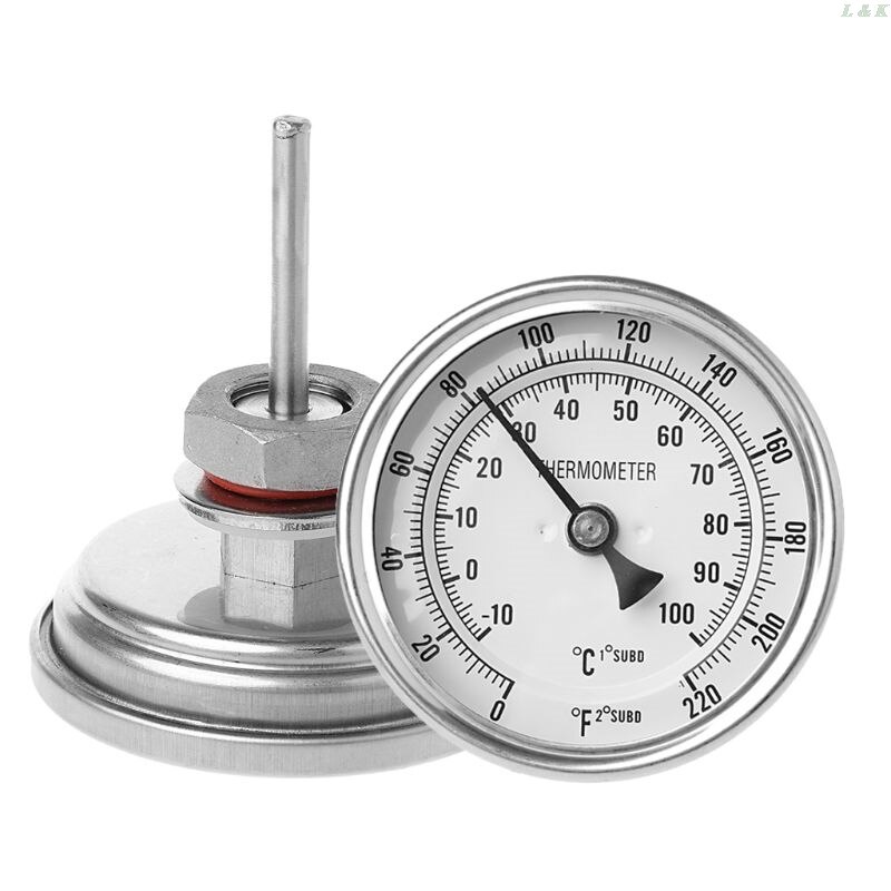 3 "Dial Analoge Homebrew Thermometer Kit 2" Probe 0-220 Graden Homebrew Bier Ketel Wijn Met Noten o-Ring Ring Pxpc