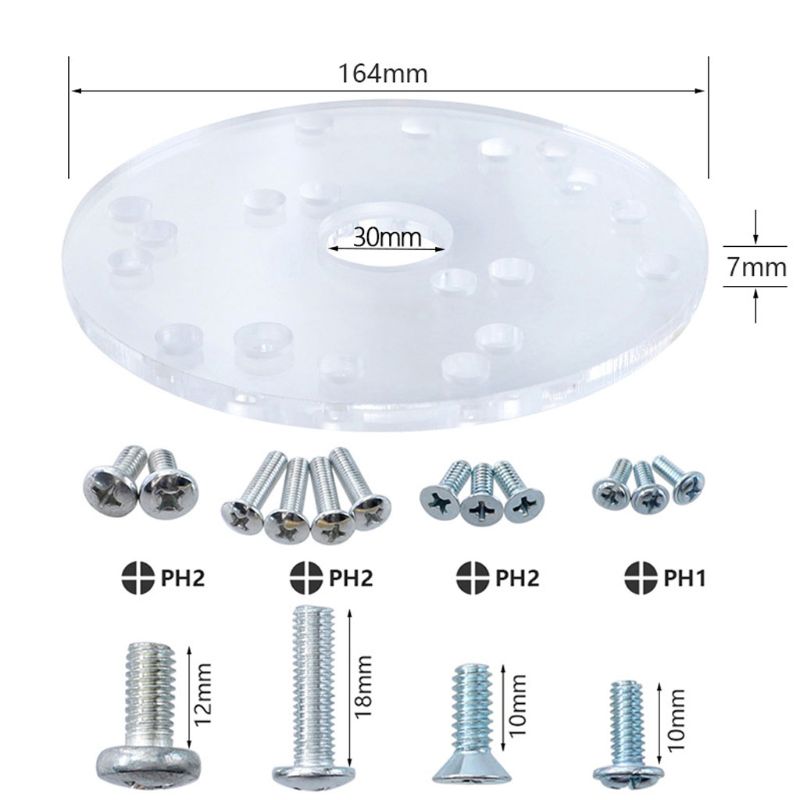 Universal Router Base Plate Template Guides Woodworking Milling Machine Bases with Centering Pin