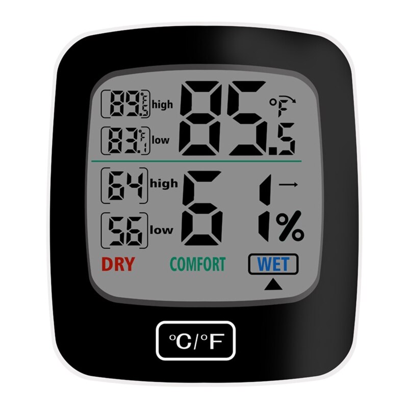Digitale Indoor Thermometers En Hygrometers Vochtigheid Station Kamer Thermometer Met Achtergrondverlichting Touch Hygrometer Lcd-scherm