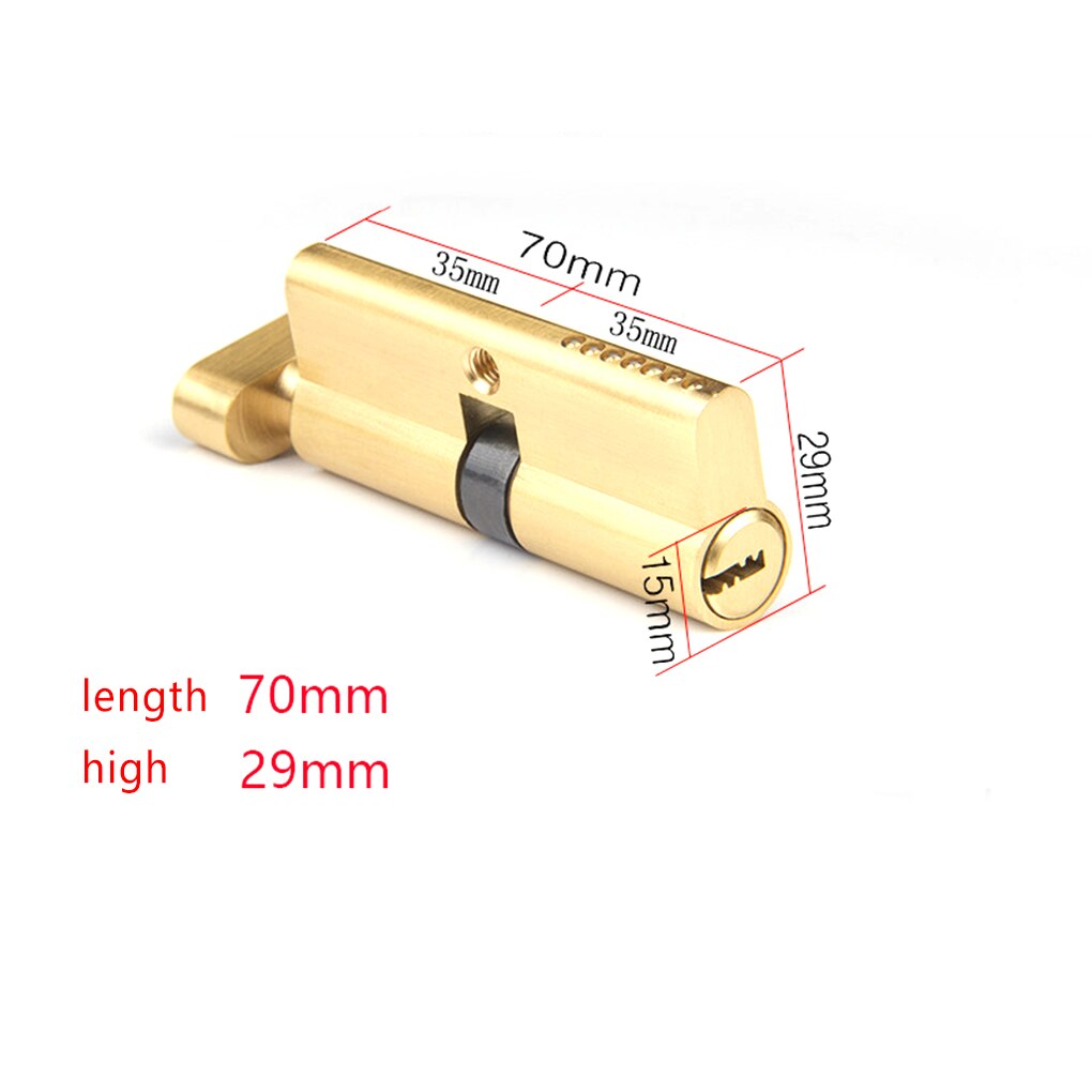 2pcs Thumb Revolving Door Lock Household Room Door Brass Lock Cylinder Tamper-Proof Anti-Drilling Universal Door Lock Hardware