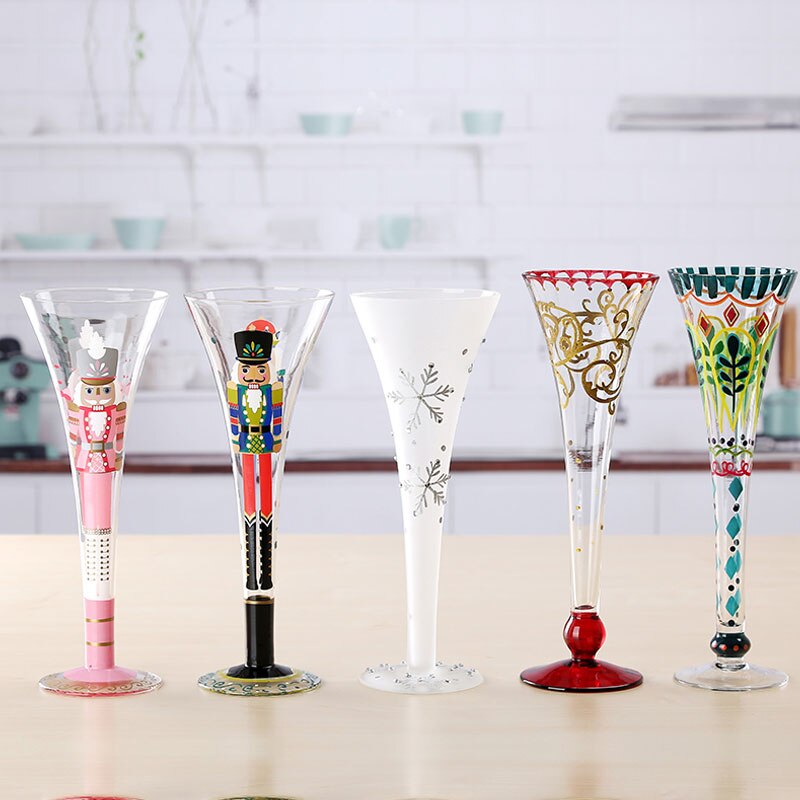 Creatieve Hand Geschilderd Cocktail Glas Champagne Beker Wijn Glaswerk Voor Vodka Bruiloft Thuis Bar Hotel Drinkware