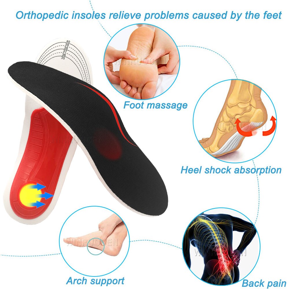 WINRUOCEN EVA Orthotics Insole Healthy Care Varus Flat Foot For X-Legs Valgus Shoes Insert Arch Support Plantar Fasciitis Pads