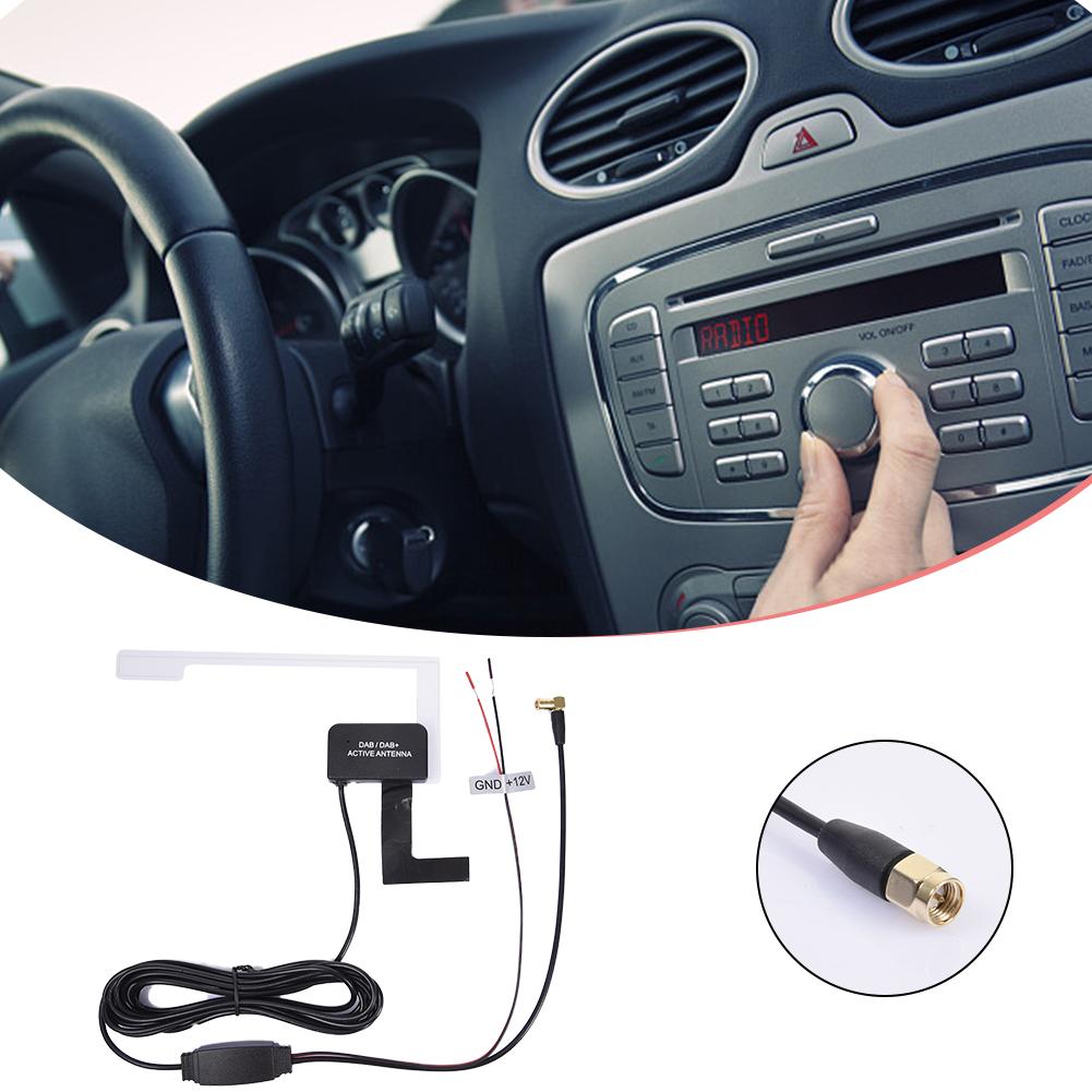 12V Glass Mount Car DAB Digital Radio Patch Aerial Antenna Adhesive Transparent Built-in Antenna European Car Accessories