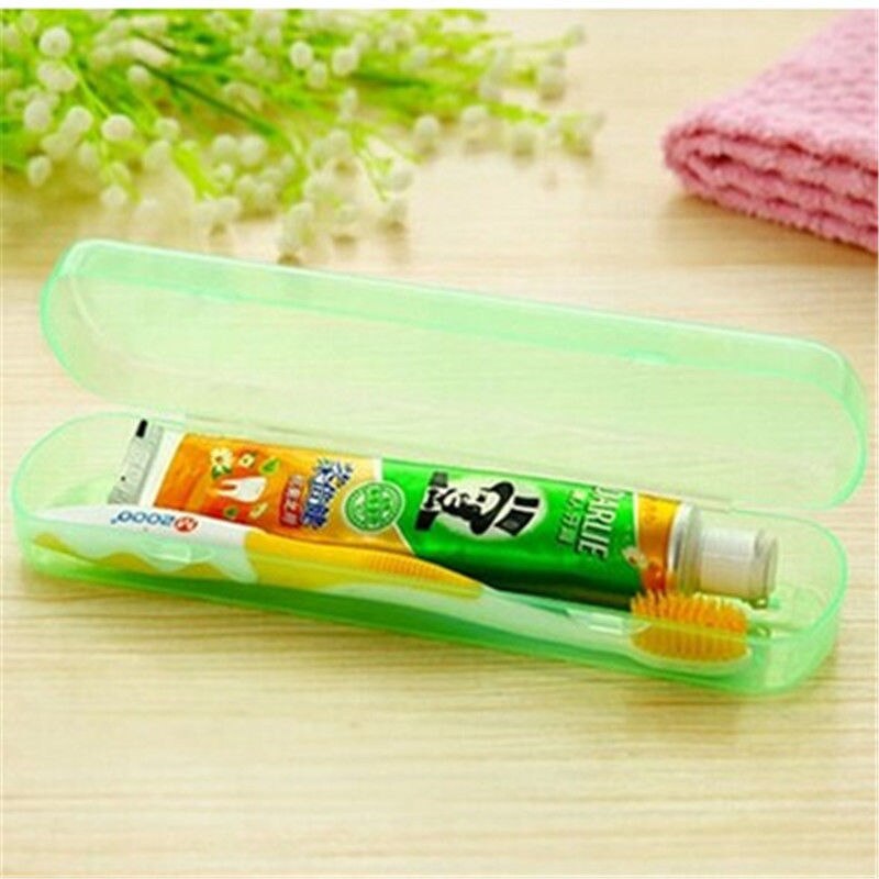 Good Useful Travel Portable Toothbrush Toothpaste Storage Box Cover Protect Case Household Storage Cup Bathroom Accessories: Green