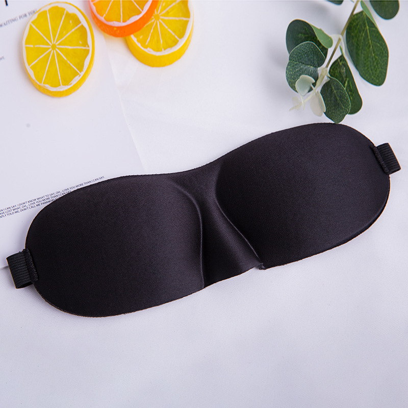 Máscara para dormir mejorada, máscara para ojos opaca contorneada 3D para dormir con correa ajustable, venda para los ojos nocturna suave para siestas: Negro