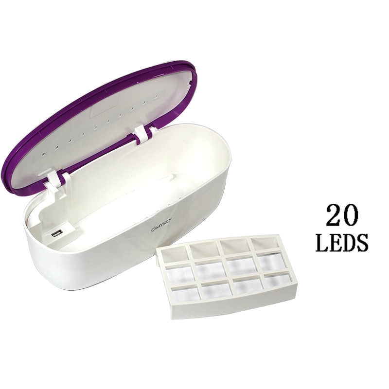 Omysky esterilizador para instrumentos de manicure desinfecção esterilizador manicure uv led prego ferramentas pinças caixa de desinfecção-p
