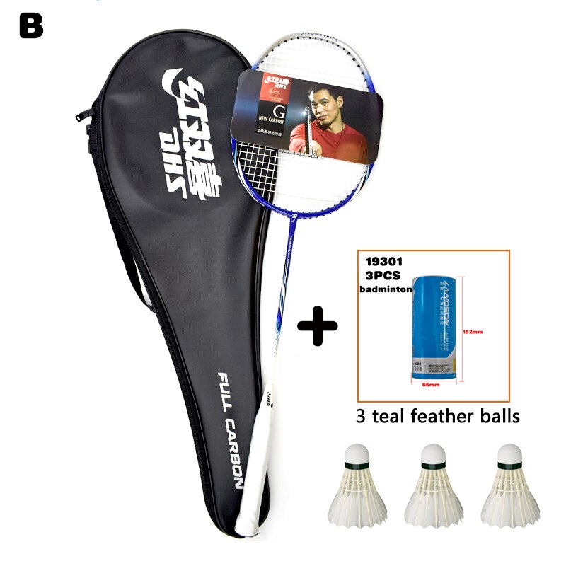 DHS Full Carbon One Badminton Racket To Send The Ball Offensive Type Badminton Racquet Durable Badminton Racket: B