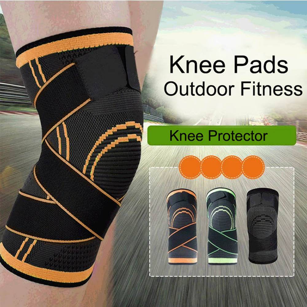 Pressurized Elastic Knee Pads for Joints Support Protection Outdoor Fitness Sport Basketball Cycling Knee Protector Brace Pads