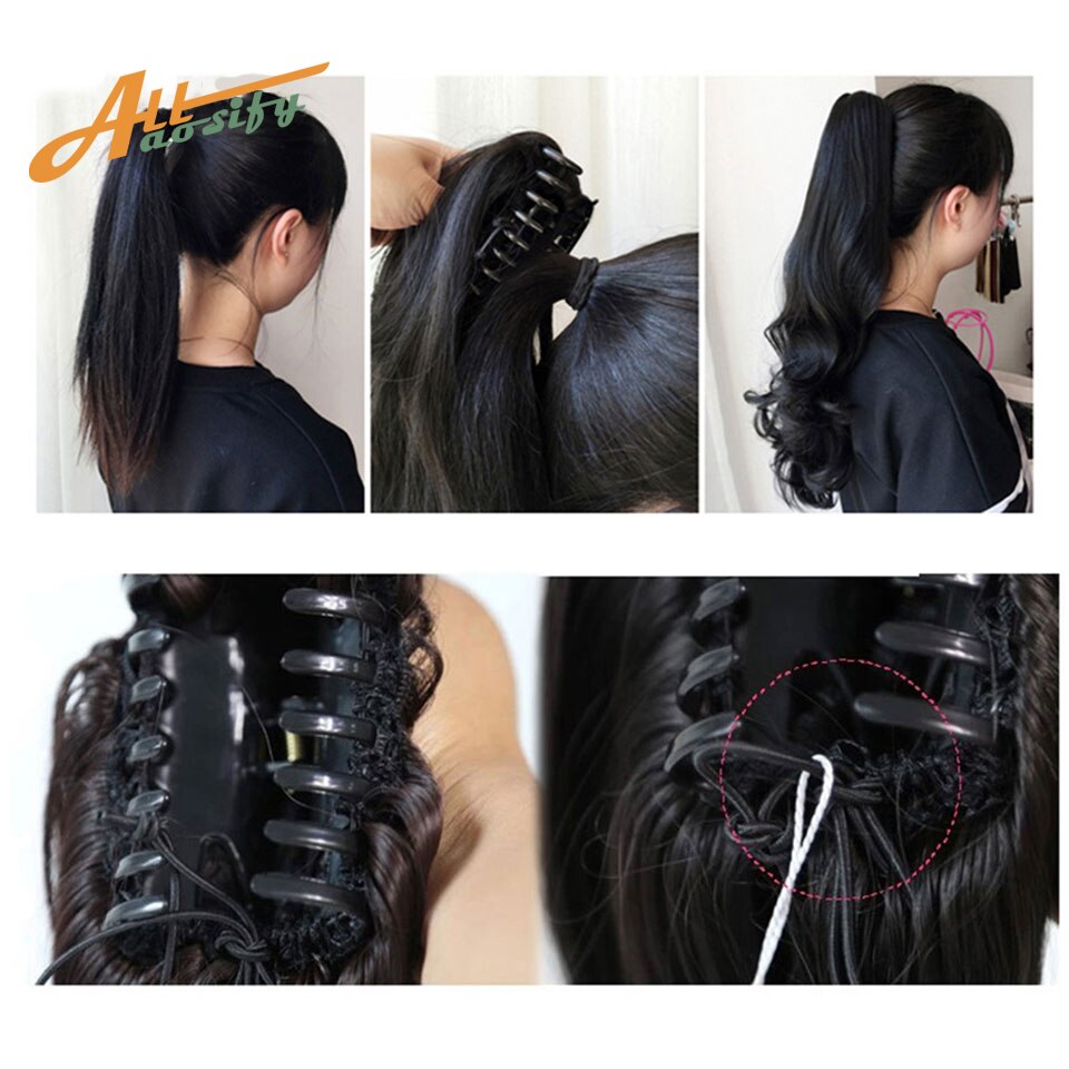 Alleosify hair 6 '' kort hestehale syntetisk hår naturligt klohår hestehale varmebestandigt syntetisk kort hår hestehale