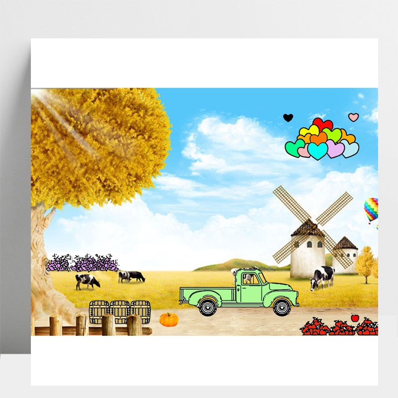 Zhuoang stor lastbil klare stempler og metal skærematricer sæt til gør-det-selv scrapbog fotoalbum dekorativ prægning stencial