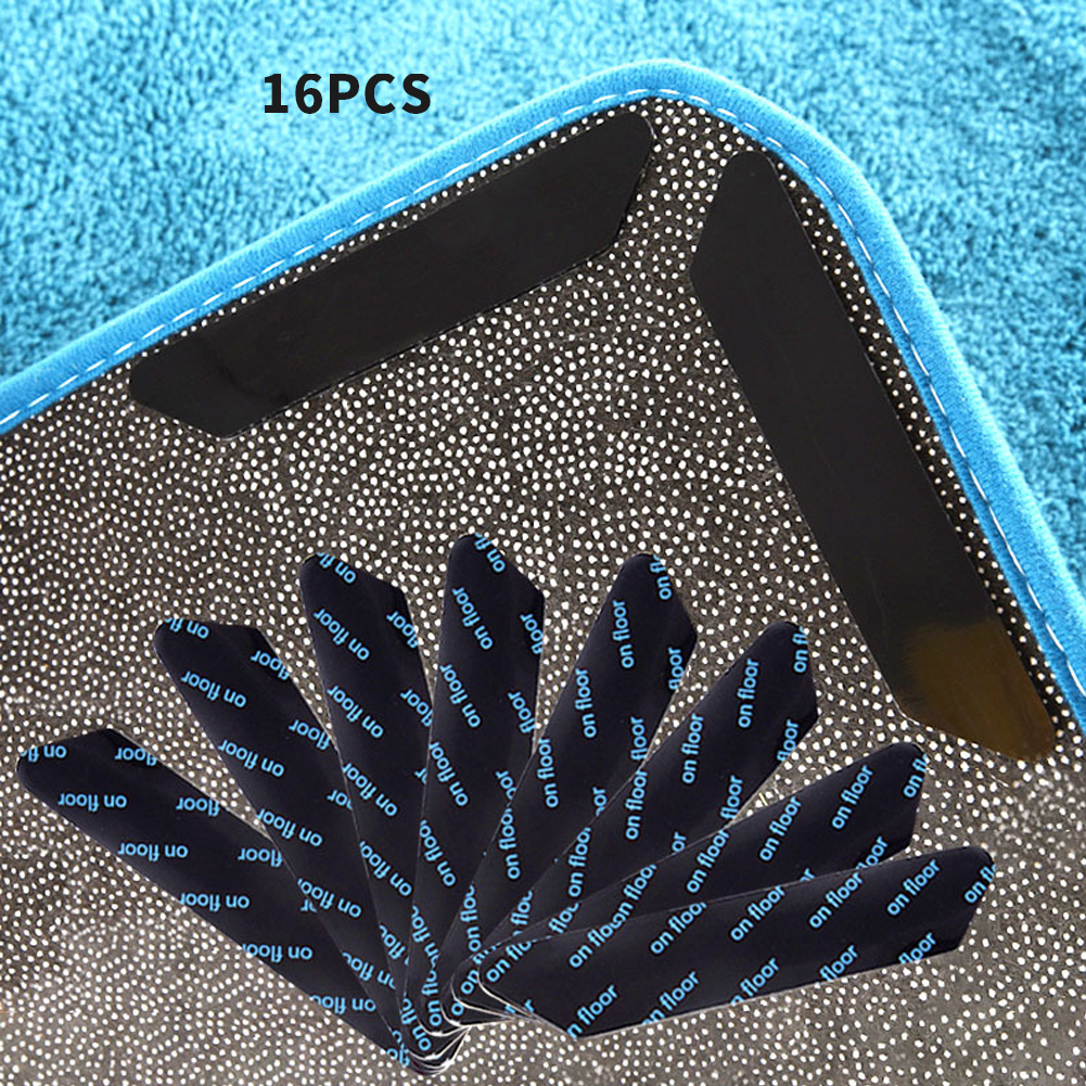 16pcs Practical Living Room Bathroom Bedroom Trapezoid Non Slip Corner Area Rug Gripper Fixed Washable Reusable Prevent Curling
