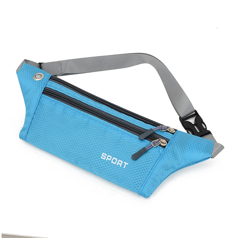 Fanny Pack Female For iPhone 12 Sports Phone Waterproof Chest Handbag Unisex Waist Bag Waist Packs Belly Belt Bags Purse: Blue