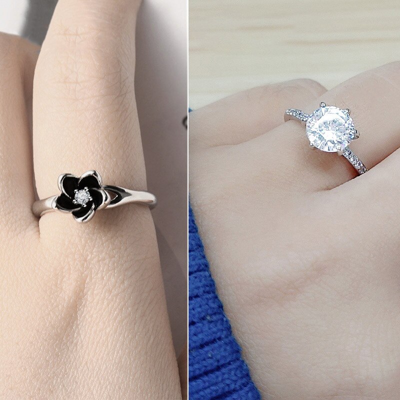 POXAM Luxe Dainty Zilver Crystal ringen voor Womnen Bruiloft Mode-sieraden Vinger Mannen vrouw Romantische Liefde Ring Engagement Ring