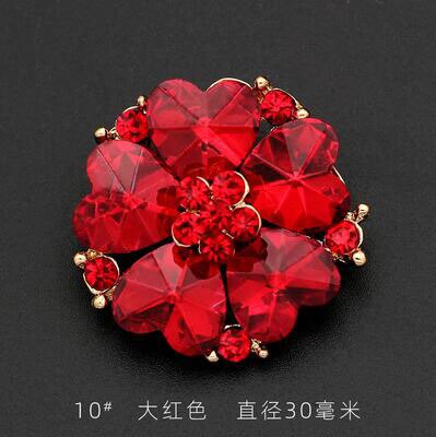1 pz/lotto 30/38mm gonna visone pelliccia cachemire strass cristallo bottone visone colletto bottone cappotto pulsante C271: rosso / 30mm