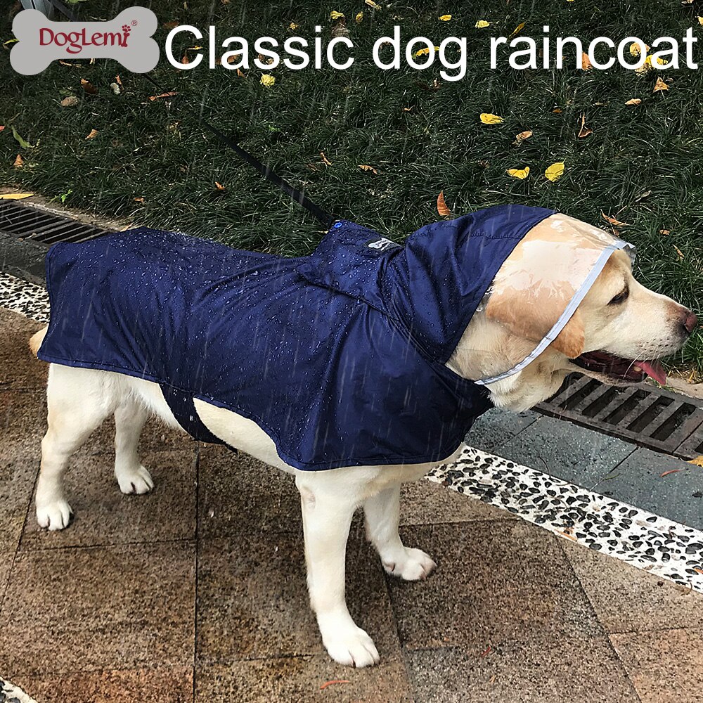 Dog raincoat golden retriever raincoat waterproof nylon rain clothes hooded for small and big large dogs impermeable perro #FS