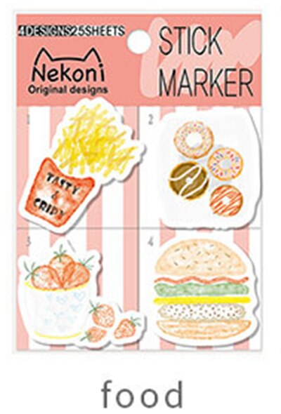 20 sets/1 partij Kawaii Kat Planeet Memo Pad Sticky Notes Escolar Papelaria School Supply Bladwijzer notepad Label: 85323 Food