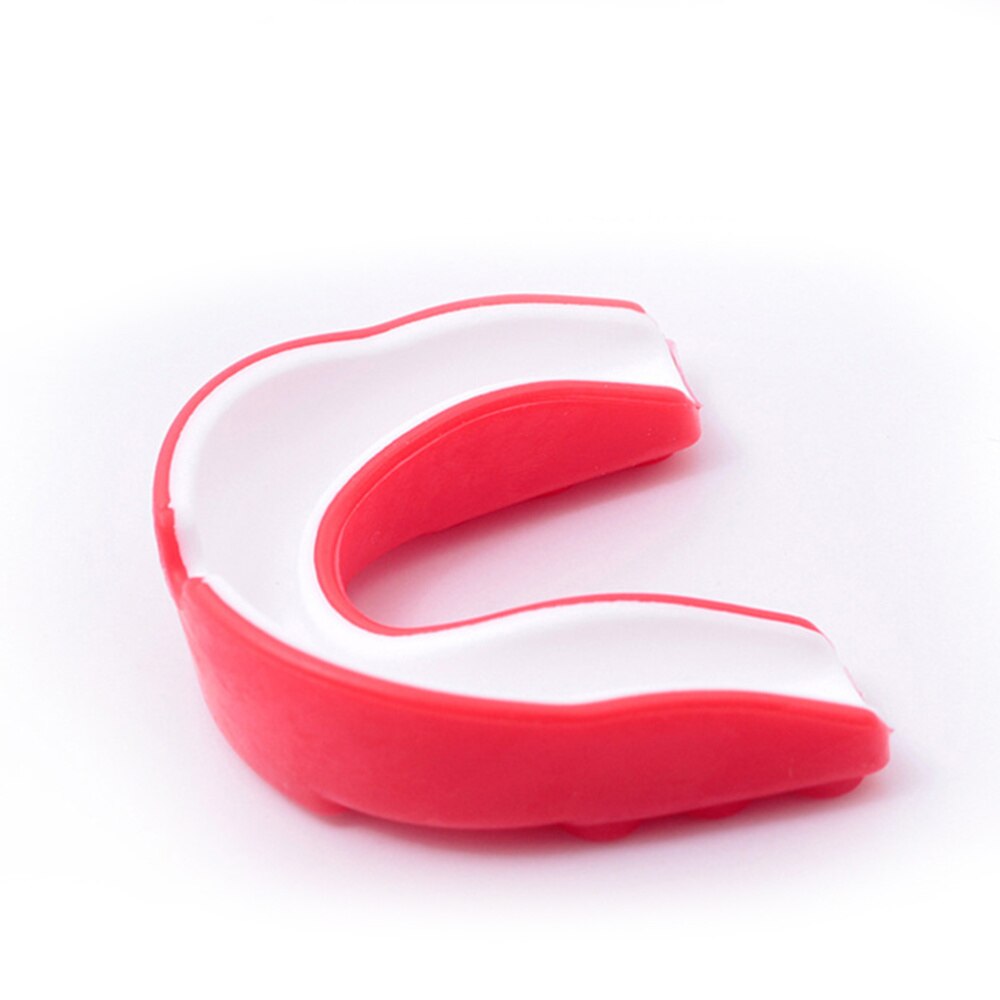 1 Pc Volwassen Gebitsbeschermer Sport Mouth Guard Tanden Bretels Protector Gum Shield Voor Sport Boksen Voetbal Hockey Rugby (Rood wit St