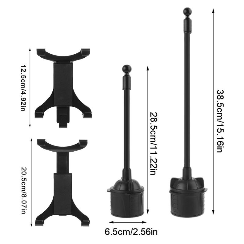 Gooseneck Car Cup Holder Mount Adjustable Flexible Neck Cradle for 7-12\" Tablet 95AD