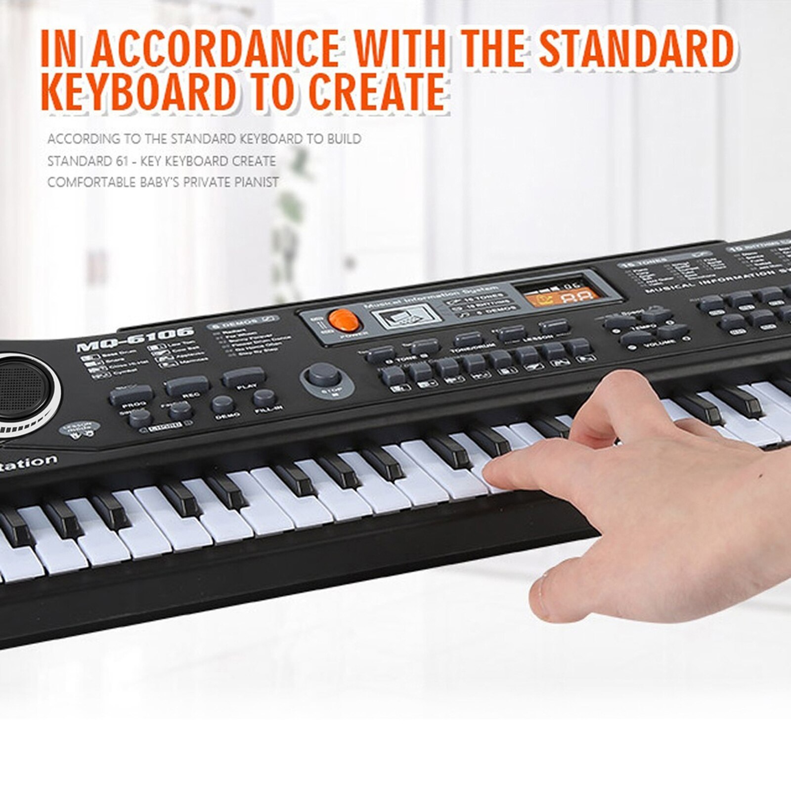 61 Toetsen Piano Digitale Muziek Elektronische Toetsenbord Toetsenbord Zwarte Elektrische Piano Kids Met Microfoon Toetsenbord Instrument !