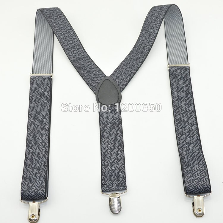 120 cm heren Unisex Clip-op Bretels Elastische 3.5 cm Breed zwart blackground s11 groter Bretels Y-terug Jarretel & Retail