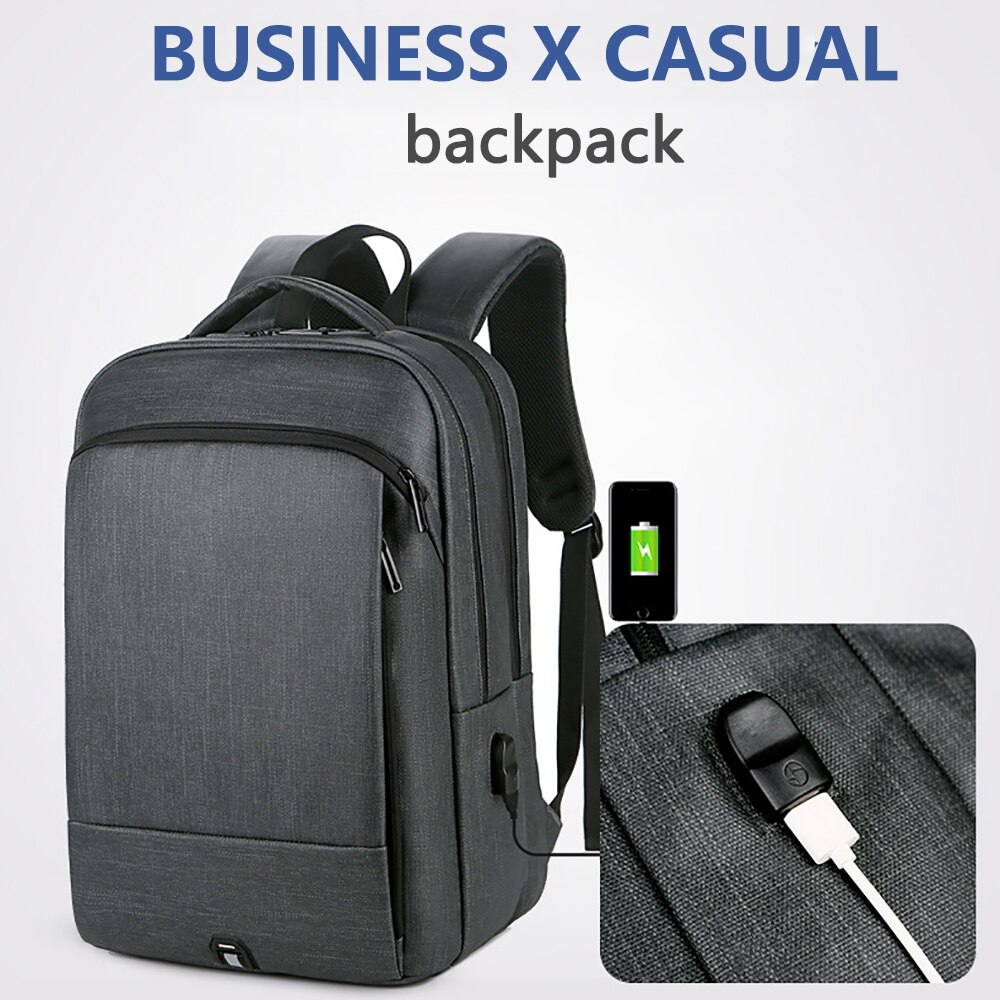 Ike Marti Business Mannen Rugzak 15.6/17 Inch Laptop Rugzakken Waterdicht Usb Opladen Anti Diefstal Reistas mannelijke Mochila