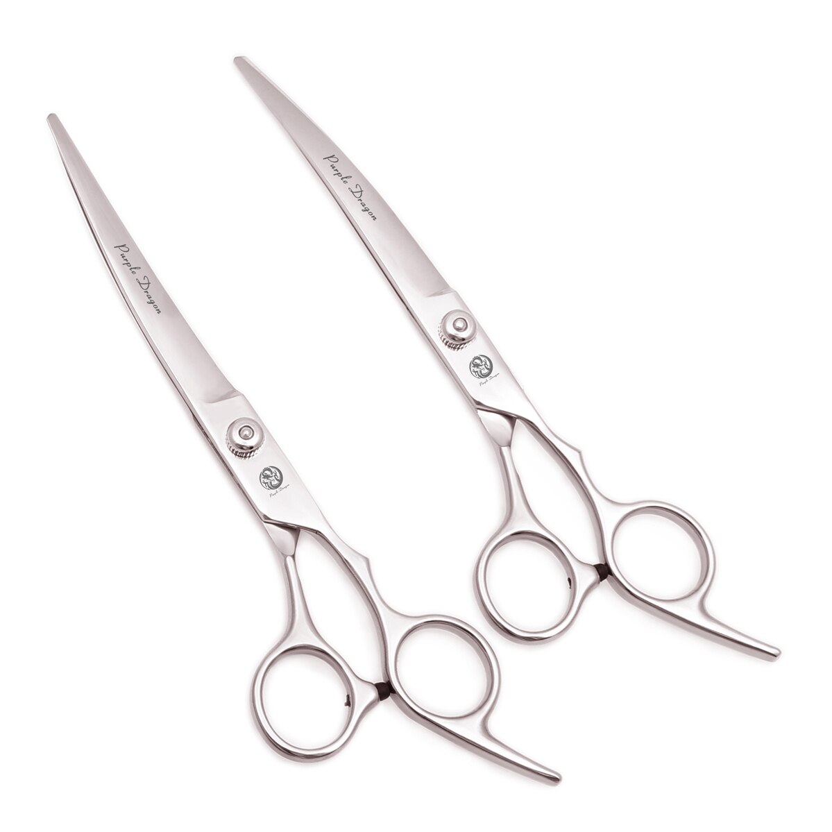 Professionelle Hundesalon Schere Set 6.0 "Edelstahl Lila Drachen Hund Schere Gebogene Schere Gerade Schere Ausdünnung Schere Z4001