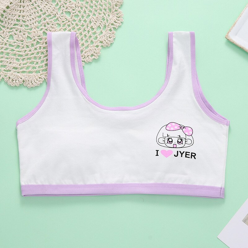 3Pc/lot Girls bra development period vest type cotton first breathable girls tube top 7 to 14 years old summer student underwear