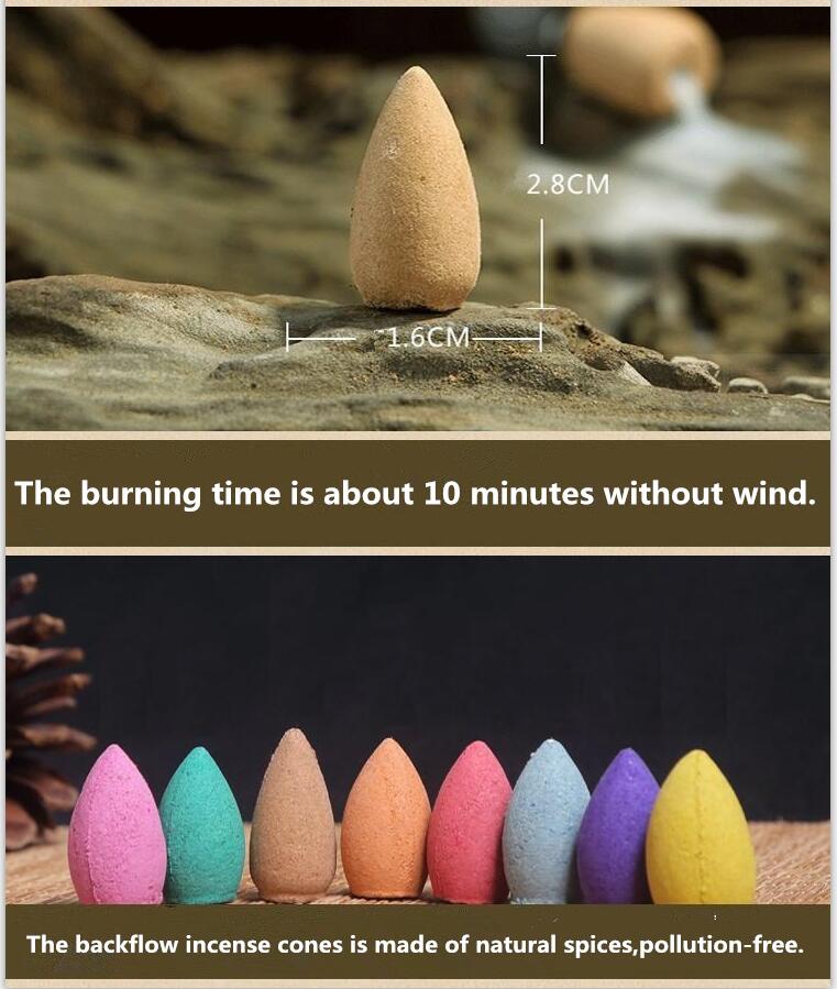 With 10Cones The Little Monk Censer Home Decor Small Buddha Incense Holder Backflow Incense Burner Use In Home Teahouse