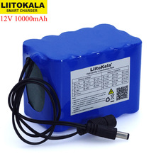 Liitokala 12 v 10Ah 18650 li-ion battery pack 12.6 v 10000 mah met BMS Bescherming Circuit Board DC 5.5*2.1mm backup voeding