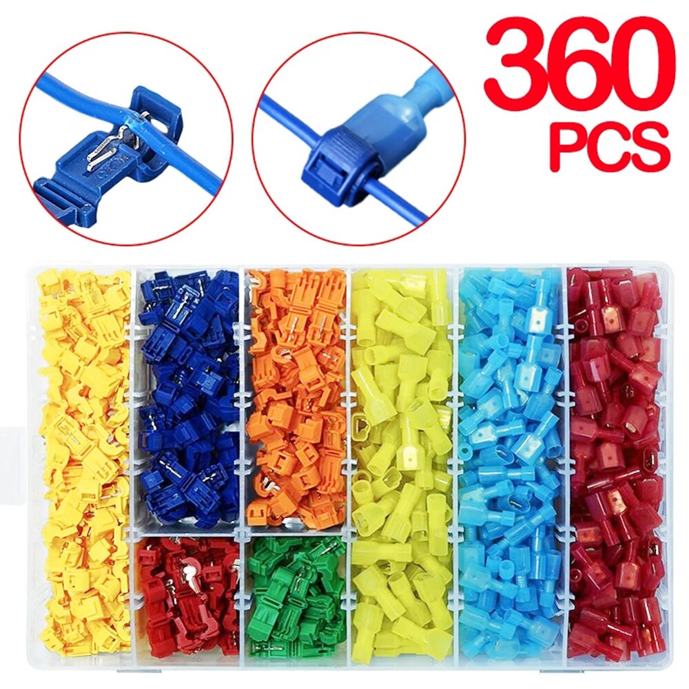 360/120pcs Quick Electrical Cable Connectors Snap Splice Lock Wire Terminal Crimp Wire Connector Waterproof Electric Connector