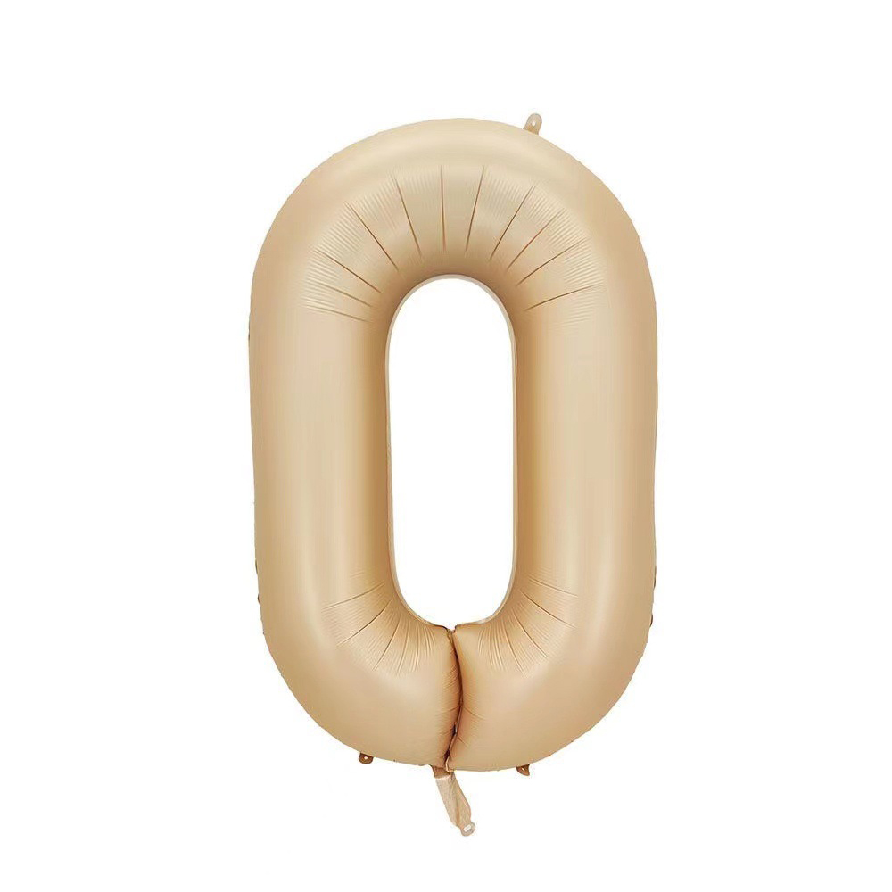 Brown Beige Cream Heart Balloons Number Balloon 1 2 3 4 5 Digital Foil Balloon Birthday Party Decoration Helium Air Globo: iridescent