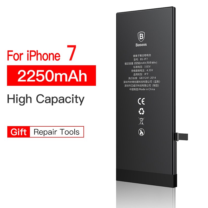 Originele Batterij Mobiele Telefoon Batterij Voor iPhone 7 7 Plus 7 plus Hoge Capaciteit Bateria Vervangende Batterij Voor iPhone7 7 p: 2250mAh For iP 7