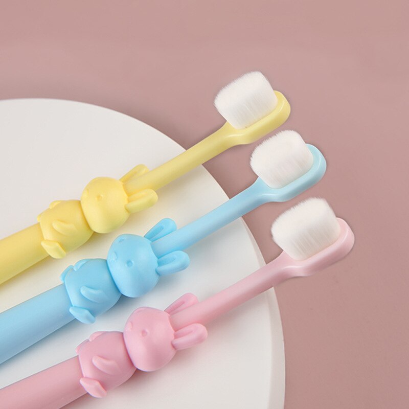 Cartoon Soft Bristled Baby Toothbrush Children Bamboo Charcoal Soft Hair Silicone Cute Clean Teeth Brushing Oral Care Toothbrush