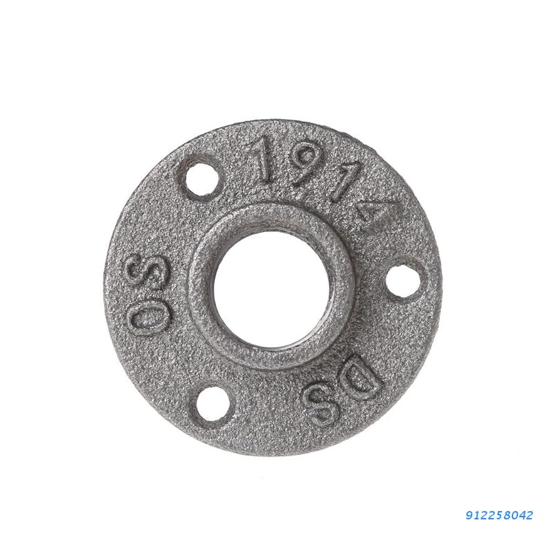 3/4" Malleable Threaded Floor Flange Iron Pipe Fittings Wall Mount Black