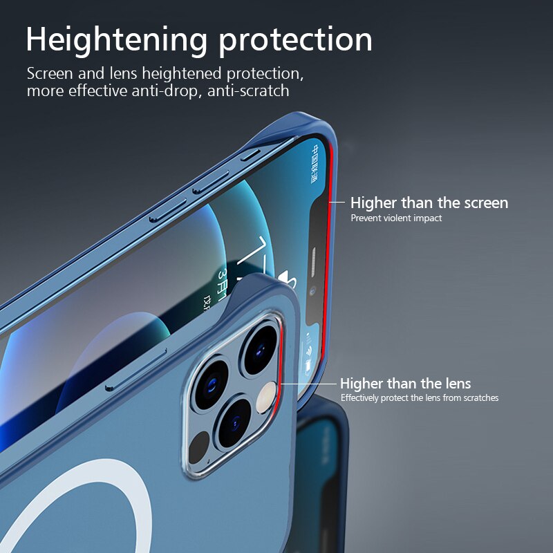 Magnetic Wireless Charging Case For iphone 12 Pro Max Ultra thin No Bumper with No Fingerprint Matte Back Cover 12 mini