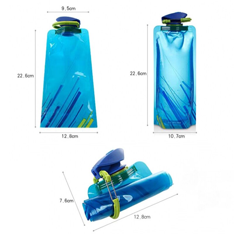 Opvouwbare Zacht Water Zak 700Ml Herbruikbare Draagbare Ultra-Licht Outdoor Sport Wandelen Camping Vervoer Water Zakken