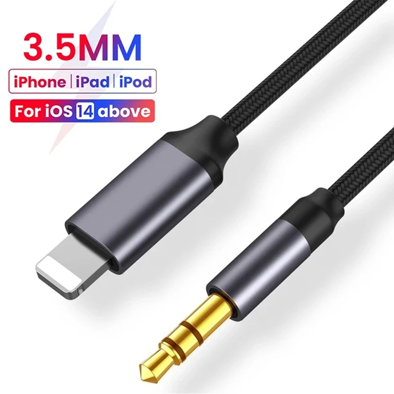 3.5mm Jack Aux Kabel Auto Speaker Hoofdtelefoon Adapter voor iPhone 15 14 13 12 11 Pro Audio Splitter kabel voor IOS 14 Boven Converter