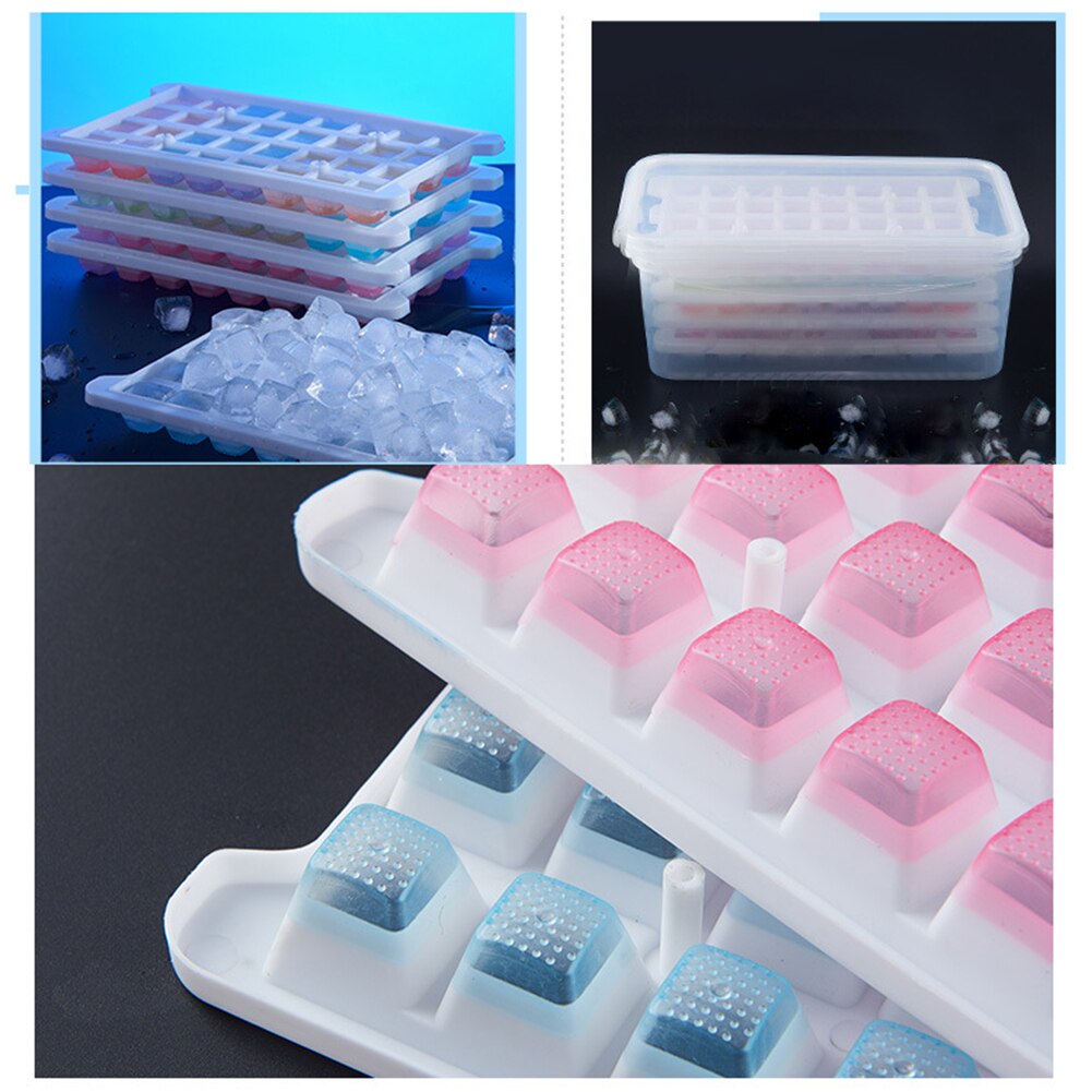 DIY Ice Mold Fruit Ice Cubes 32 Grid Silicone Ice Lattice Mould Bar Home Kitchen Accessories