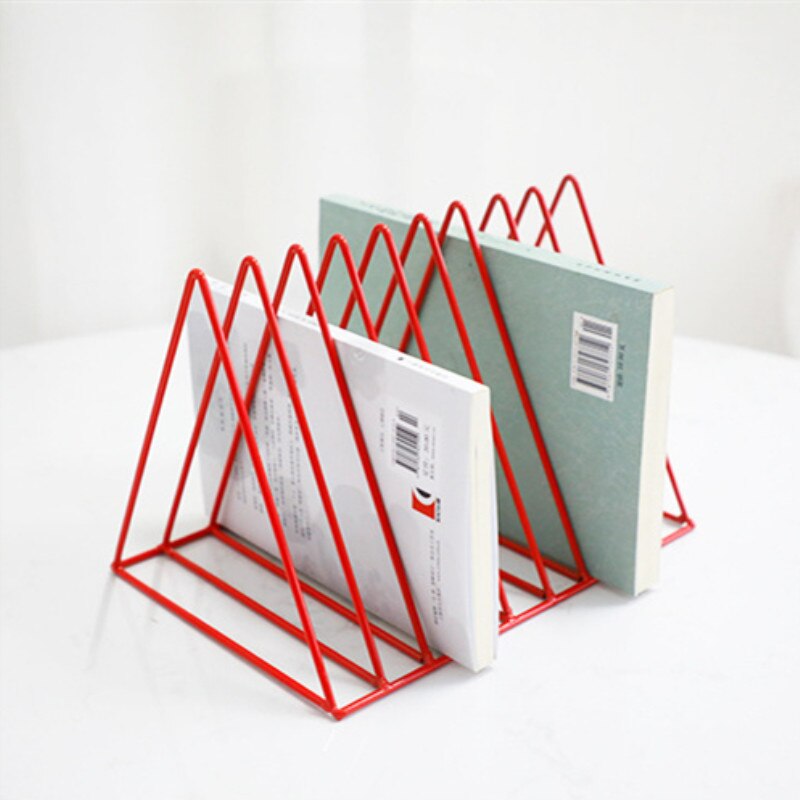 Newspaper Holder Book Stand Classic Tri-angle Shape Home Magazine Organizer Office Stationery Organizer Newspaper Storage Rack: Red