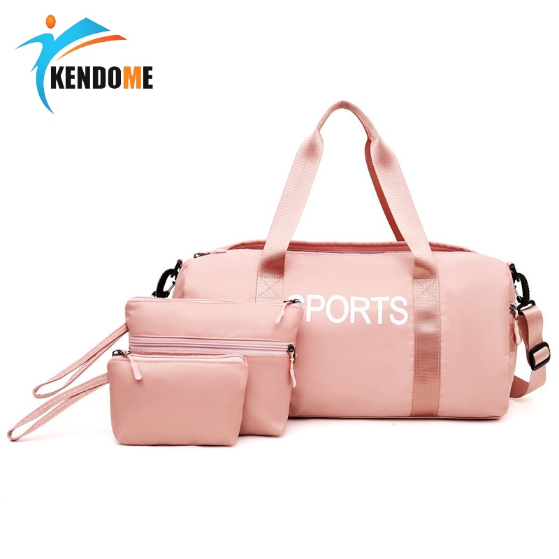 Kvinner sport gym bag sett menn vanntett fitness trening bag bærbar lett vekt reise bagasje bag sett sac de sport 6 farger