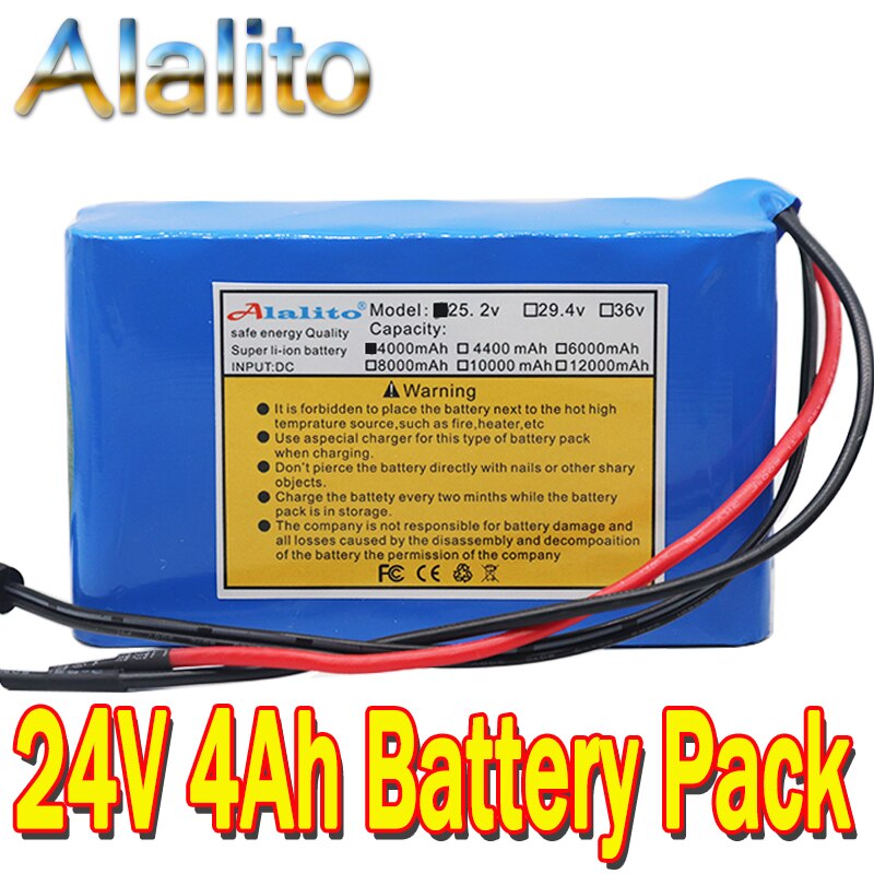 Hoge Capaciteit 6s2p 24V 4Ah 18650 Li-Ion Batterij 25.2V 4000Mah Elektrische Fiets Bromfiets/Elektrische/lithium Ion Accu