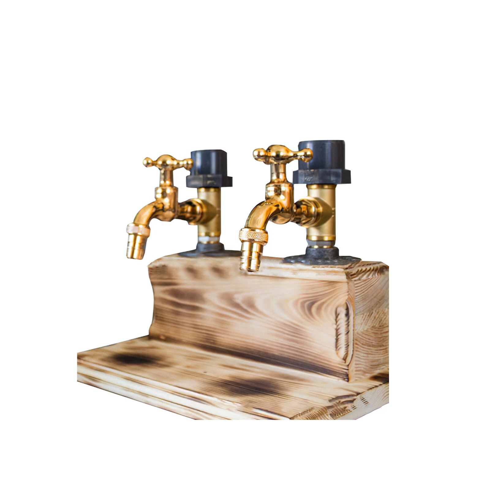 Distributeur de vin en forme de robinet en bois, distributeur d&#39;alcool, carafe à whisky et liqueur, support de robinet de bière, distributeur de Shot pour Bar de fête à domicile: Double Heads