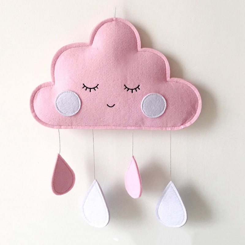 Baby Slaapkamer Decor Opknoping Speelgoed Wolken Regenachtige Pasgeboren Opknoping Ornamenten Baby Decoratie Kinderkamer Decoratie Waterdruppels