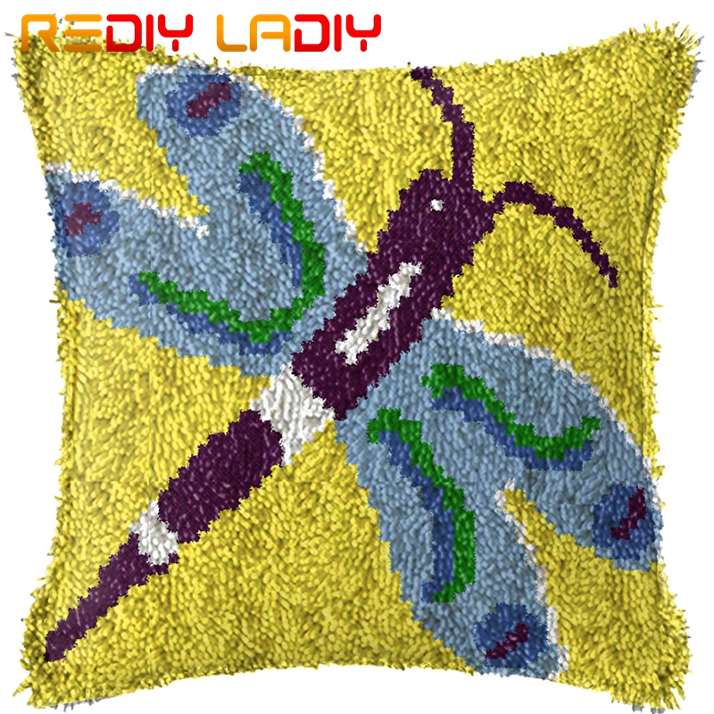 Kussen met klikhaak, ja ik doe romantisch, kussensloop, voorbedrukt canvas, acryl garen, kussen met klikhaak, gehaakt kussenhoes, handwerk: Bz450