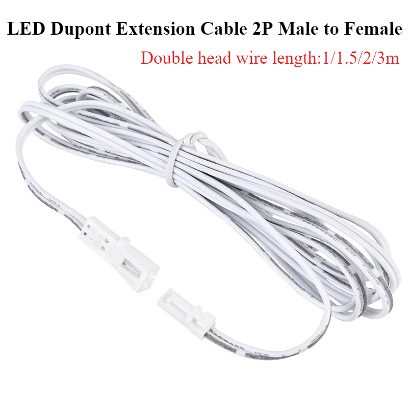 Kitchen Cabinet Light Extension Wire 1/1.5/2/3m Dupont Cable 2P Male to Female Plug LED Light Connector Single/Double Ended Line: Dark Grey / 10-19Pcs / 4P